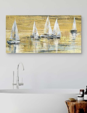Pintura Vela de Oro técnica mixta Cuadros Jr Costa