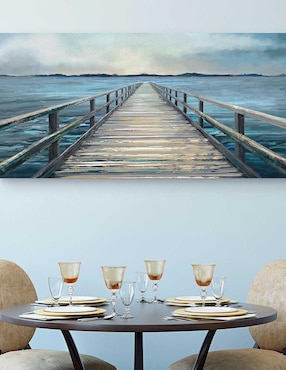 Pintura Panel del Horizonte Costero II técnica mixta Cuadros Jr Costa