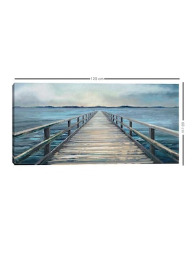 Pintura Panel del Horizonte Costero II técnica mixta Cuadros Jr Costa