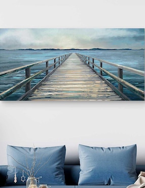 Pintura Panel del Horizonte Costero II técnica mixta Cuadros Jr Costa