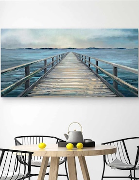 Pintura Panel del Horizonte Costero II técnica mixta Cuadros Jr Costa