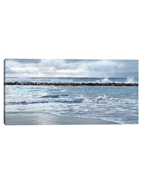 Pintura Luz de panel Sunrise Blues técnica mixta Cuadros Jr Paisaje