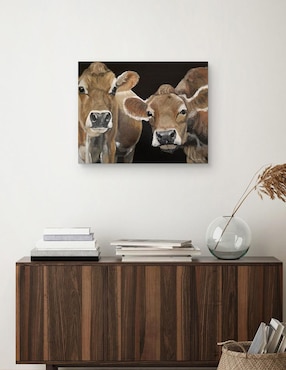 Pintura Hola Vacas técnica mixta Cuadros Jr Animales