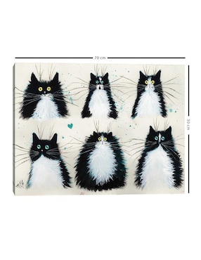 Pintura Esmoquin Gatos técnica mixta Cuadros Jr Animales