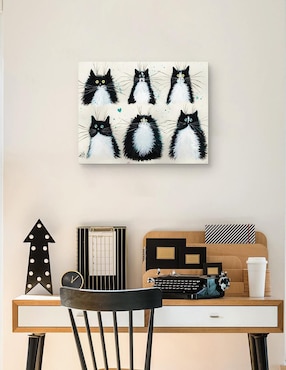 Pintura Esmoquin Gatos técnica mixta Cuadros Jr Animales
