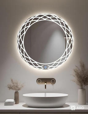 Espejo redondo Ard para baño con luz led Luminous Glass Mirage