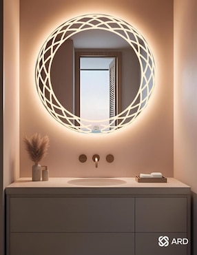 Espejo redondo Ard para baño con luz led Luminous Glass Mirage