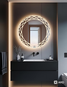 Espejo redondo Ard para baño con luz led Luminous Glass Mirage