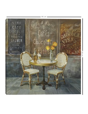 Pintura Café Francés técnica mixta Cuadros Jr Paisaje