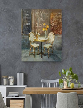 Pintura Café Francés técnica mixta Cuadros Jr Paisaje