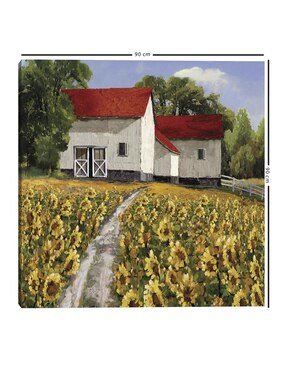 Pintura Ruta del Girasol técnica mixta Cuadros Jr Paisaje