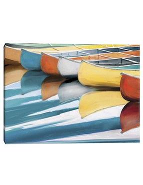 Pintura Canoas técnica mixta Cuadros Jr Costa