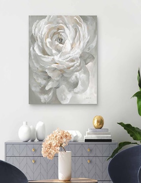 Pintura Rosa Blanca técnica mixta Cuadros Jr Floral