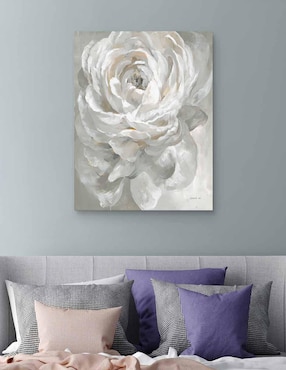 Pintura Rosa Blanca técnica mixta Cuadros Jr Floral