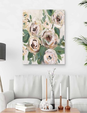 Pintura Profundidad Floral brillante técnica mixta Cuadros Jr Floral