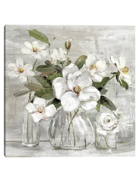 Pintura Magnolias románticas técnica mixta Cuadros Jr Floral