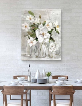 Pintura Magnolias románticas técnica mixta Cuadros Jr Floral