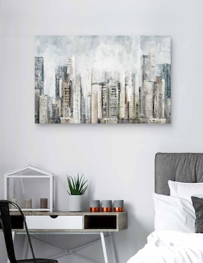 Pintura Gris cosmopolita técnica mixta Cuadros Jr Paisaje