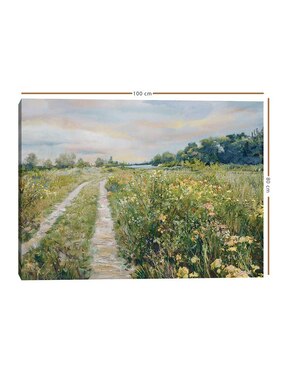 Pintura Prado junto al lago técnica mixta Cuadros Jr Paisaje