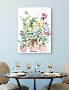 Pintura Santuario de animación en maceta técnica mixta Cuadros Jr Floral