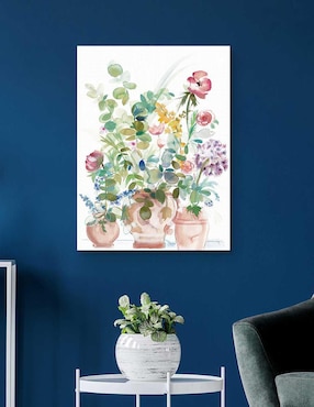 Pintura Santuario de animación en maceta técnica mixta Cuadros Jr Floral