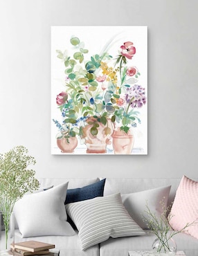 Pintura Santuario de animación en maceta técnica mixta Cuadros Jr Floral