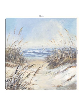 Pintura Gaviotas de hierba de playa técnica mixta Cuadros Jr Costa