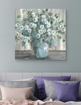 Pintura Manzana Blossom Jug Square técnica mixta Cuadros Jr Floral