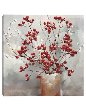 Pintura Plaza de bayas y flores técnica mixta Cuadros Jr Floral