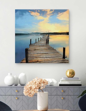 Pintura Muelle sunset técnica mixta Cuadros Jr Fotografia