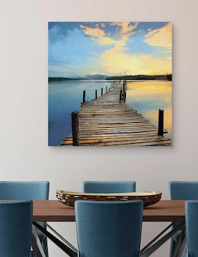 Pintura Muelle sunset técnica mixta Cuadros Jr Fotografia