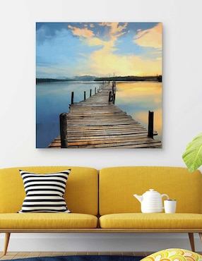 Pintura Muelle sunset técnica mixta Cuadros Jr Fotografia