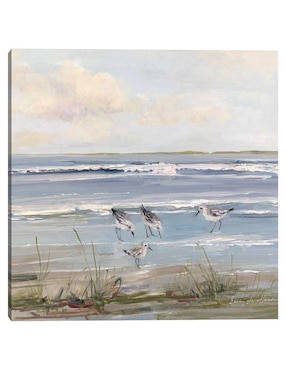 Pintura Salto de playa técnica mixta Cuadros Jr Costa