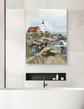 Pintura Puerto seguro 2 técnica mixta Cuadros Jr Paisaje