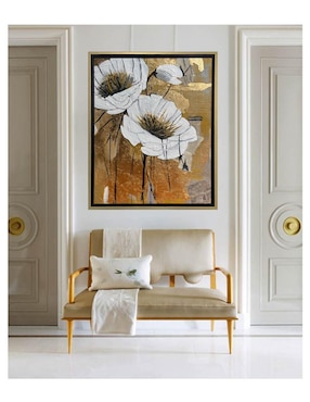 Pintura Entre Periódicos Y Flores técnica mixta Lune Art Gallery Flores