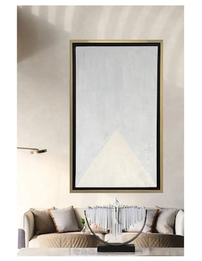 Pintura White Triangle técnica mixta Lune Art Gallery Abstractos
