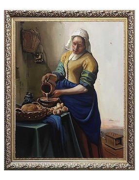Pintura La Lechera Reproducción De Vermeer técnica óleo Lune Art Gallery Históricas