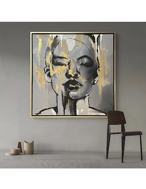 Pintura Mujer De Oro 2.0 técnica mixta Lune Art Gallery Rostros oro