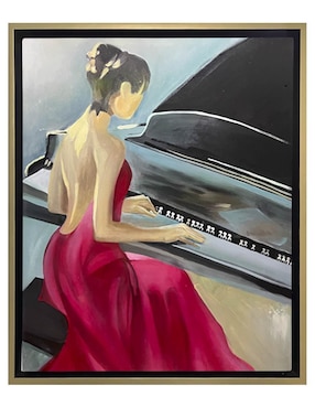 Pintura La Pianista técnica acrílico Lune Art Gallery Pianistas