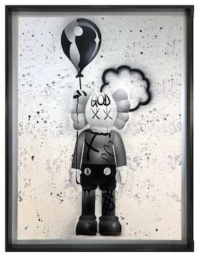 Pintura Black Balloon técnica mixta Lune Art Gallery MilleniArt