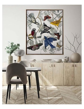 Pintura Entre Aves y Mariposas técnica acrílico Lune Art Gallery Aves y mariposas