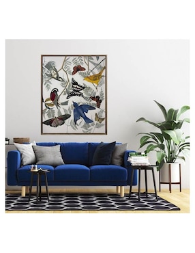 Pintura Entre Aves y Mariposas técnica acrílico Lune Art Gallery Aves y mariposas