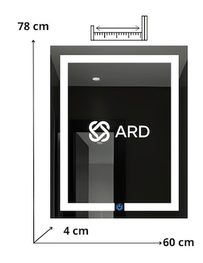 Espejo rectangular Ard para baño con luz led Luminous Glass