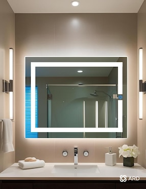 Espejo rectangular Ard para baño con luz led Luminous Glass