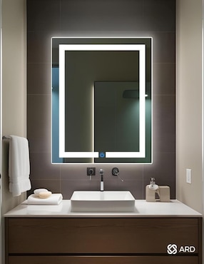 Espejo rectangular Ard para baño con luz led Luminous Glass
