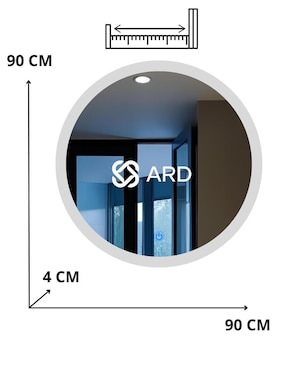 Espejo redondo Ard para baño con luz Led Luminous Glass Halo