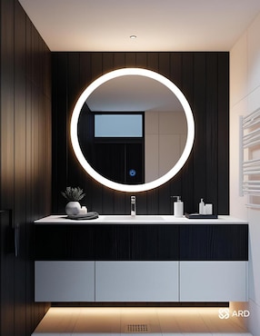 Espejo redondo Ard para baño con luz Led Luminous Glass Halo