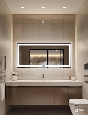 Espejo rectangular Ard para baño con luz led Luminous Glass