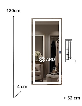 Espejo rectangular Ard para baño con luz led Luminous Glass