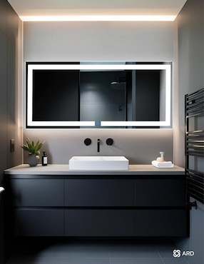 Espejo rectangular Ard para baño con luz led Luminous Glass